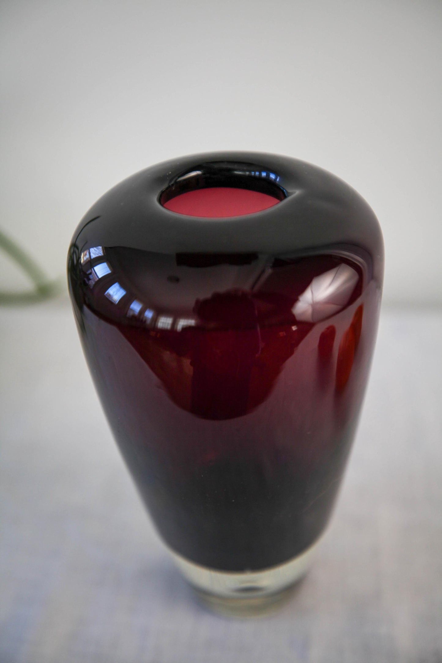 Vintage encased amethyst glass art glass vase by Jozefina Krosno