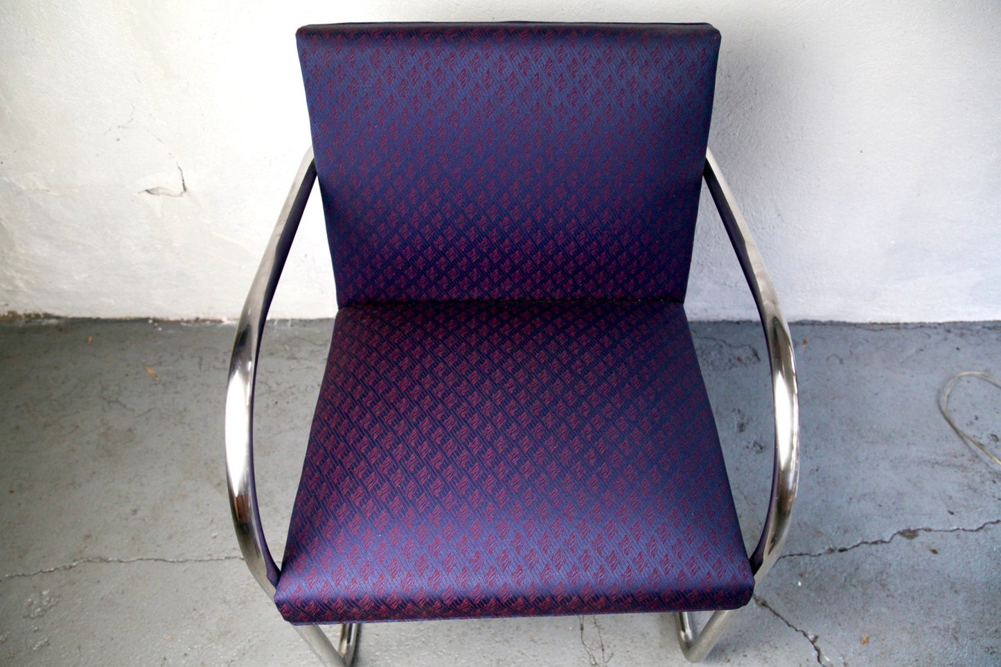 Mies Van Der Rohe Brno chrome tubular cantilevered lounge chair for Knoll