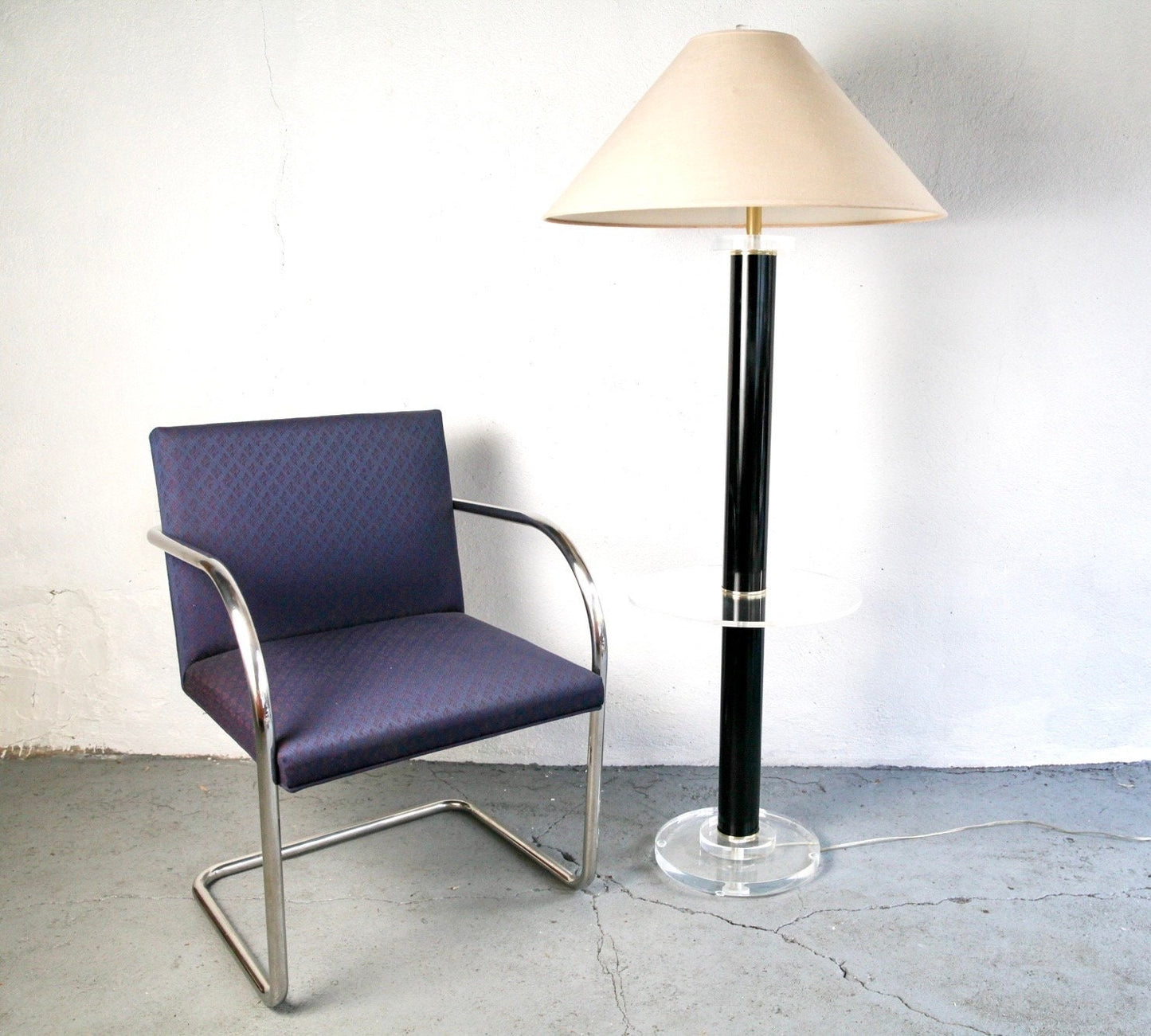 Mies Van Der Rohe Brno chrome tubular cantilevered lounge chair for Knoll