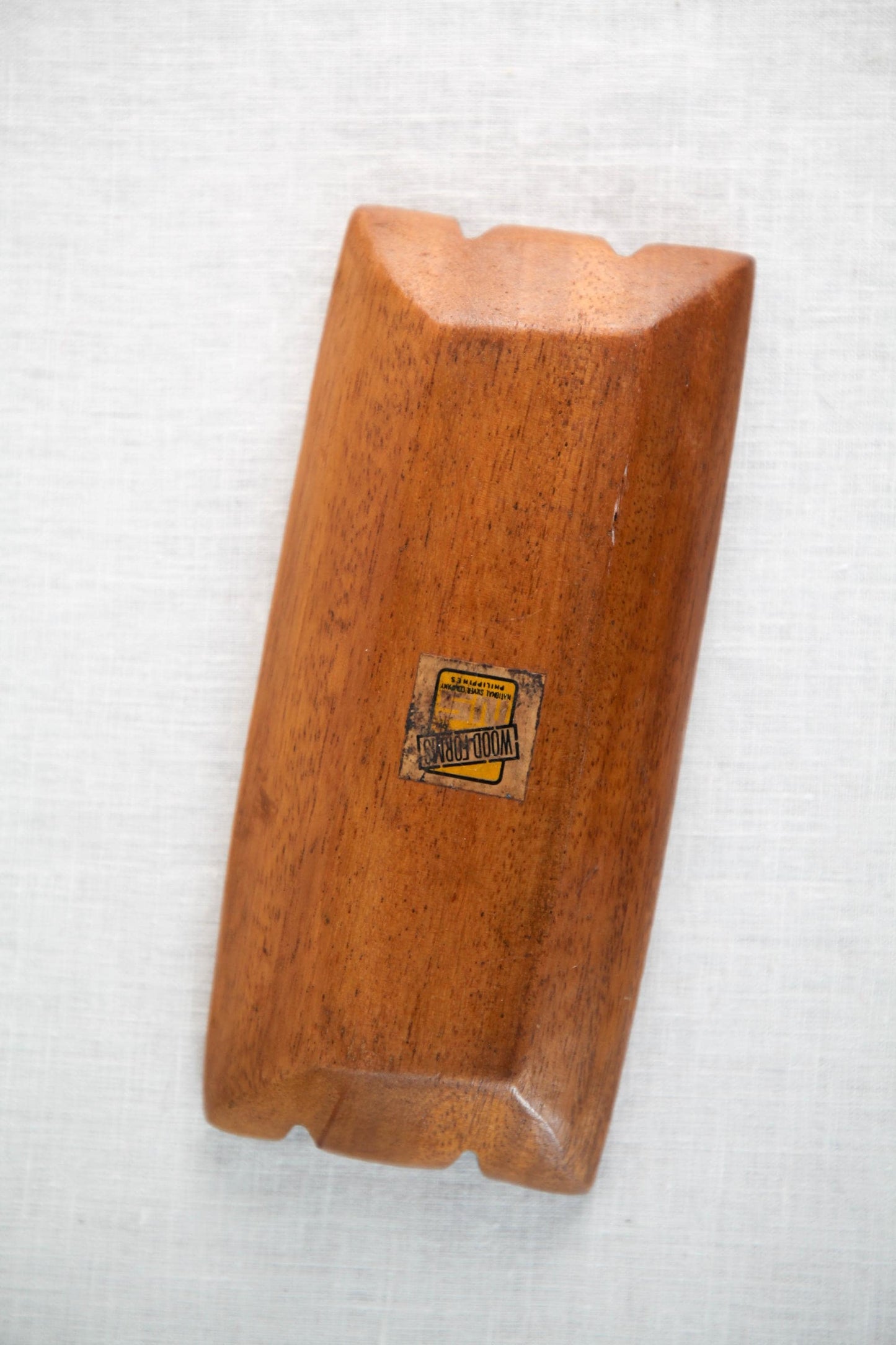 Vintage mid century modern small wooden teak catchall dish