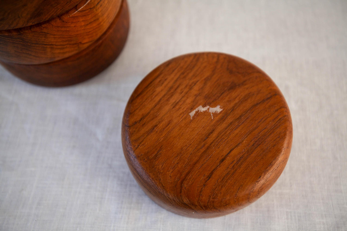 Vintage MCM solid teak salad bowls - set of four