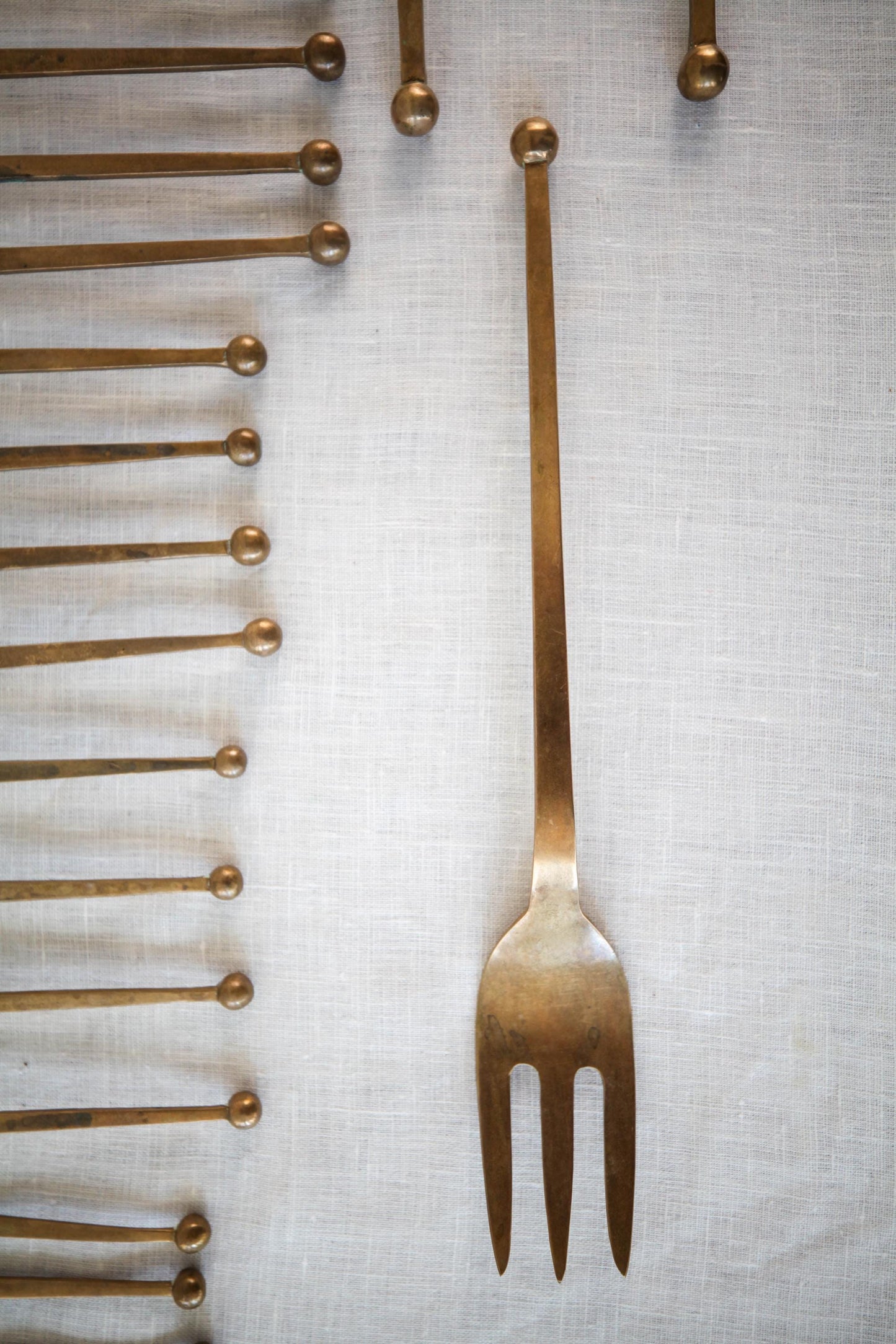 Vintage rare MCM "Uraida Bronze Siam" complete flatware service
