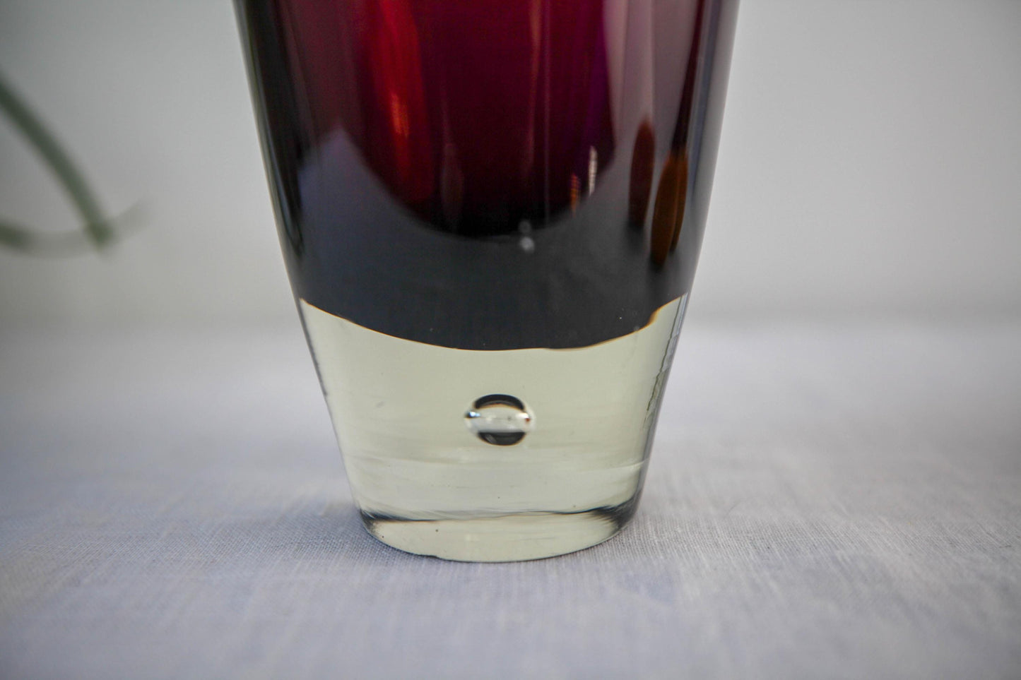Vintage encased amethyst glass art glass vase by Jozefina Krosno