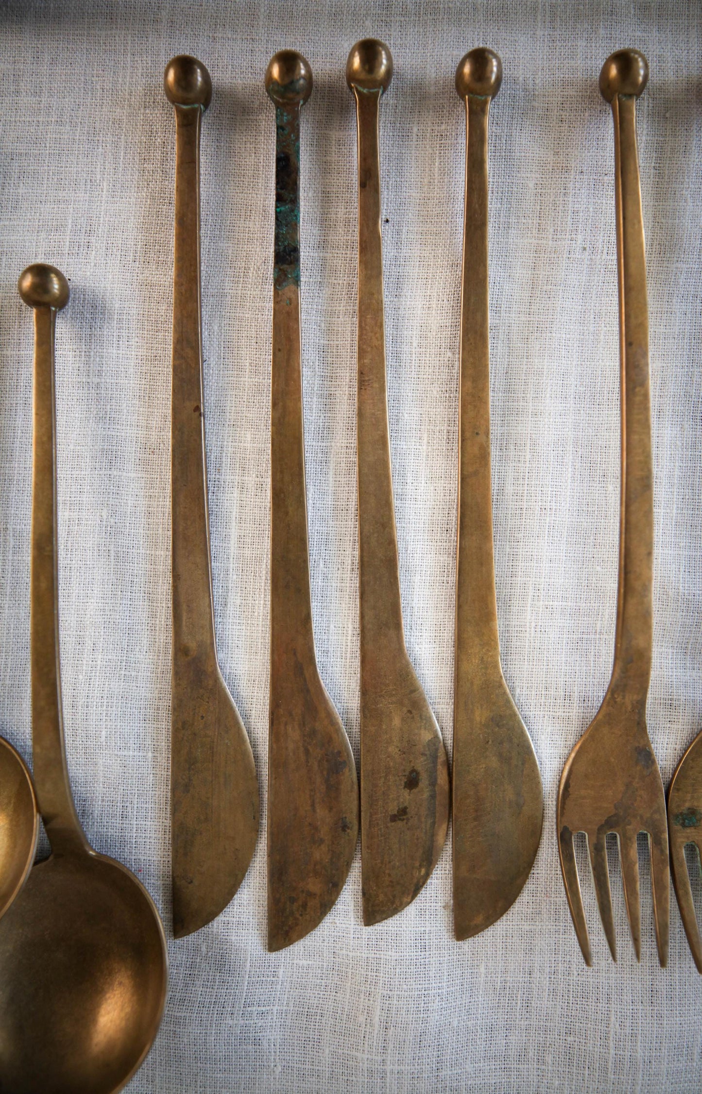 Vintage rare MCM "Uraida Bronze Siam" complete flatware service
